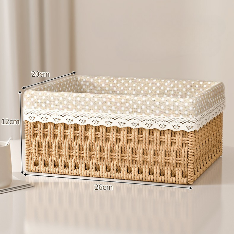 Natural Rattan Organizer Basket