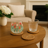 Round Rattan Coaster