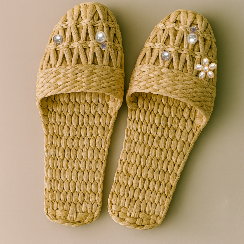 Pearl Charm Rattan Sandals Bundle