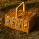 Animal Charm Lidded Picnic Basket Bundle