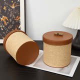 Rattan Round Storage Box