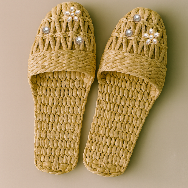 Pearl Charm Rattan Sandals Bundle