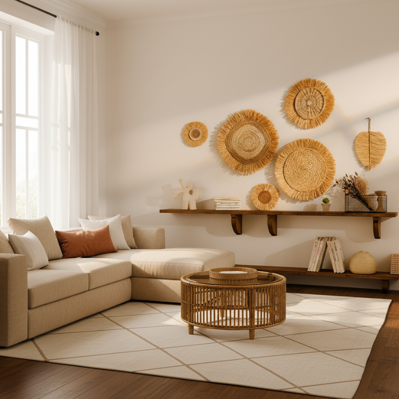 Boho Raffia Wall Decor Set