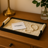 Rattan-Style Leather Tray