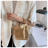 Woven Straw Beach Handbag