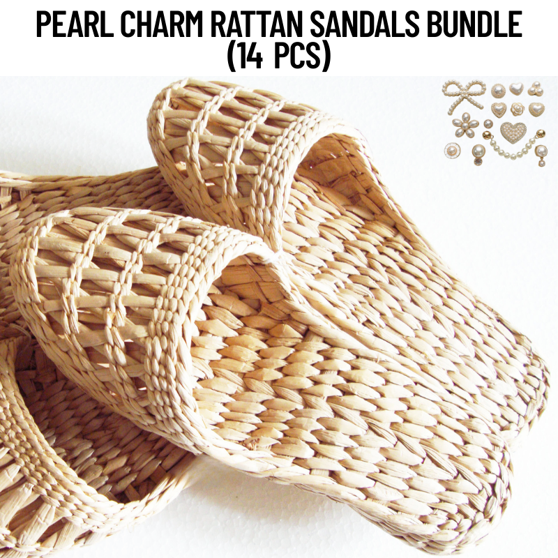 Pearl Charm Rattan Sandals Bundle