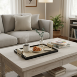 Rattan-Style Leather Tray