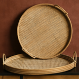 Rattan Round Serving Tray