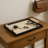 Rattan-Style Leather Tray