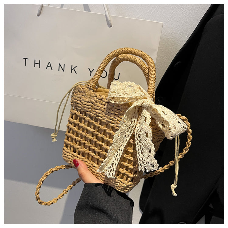 Woven Straw Beach Handbag