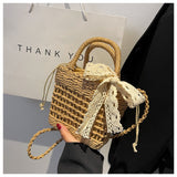 Woven Straw Beach Handbag
