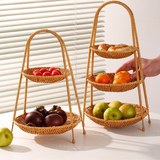 Tiered Rattan Serving Stand