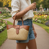 Woven Straw Shoulder Tote