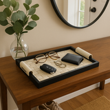 Rattan-Style Leather Tray
