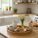 Rattan Round Serving Tray