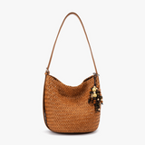Vegan Leather Woven Tote Bag