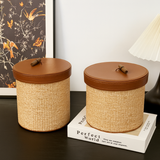 Rattan Round Storage Box