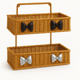 Fluffy Bow Charm Rattan Shelf Bundle