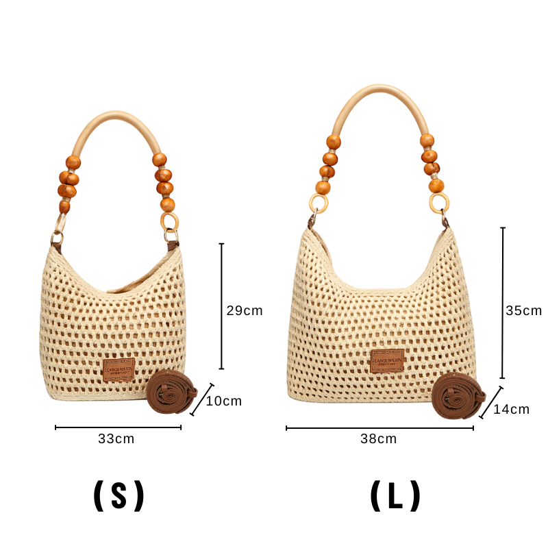 Rattan-Style Woven Bucket Bag