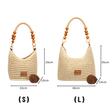 Rattan-Style Woven Bucket Bag