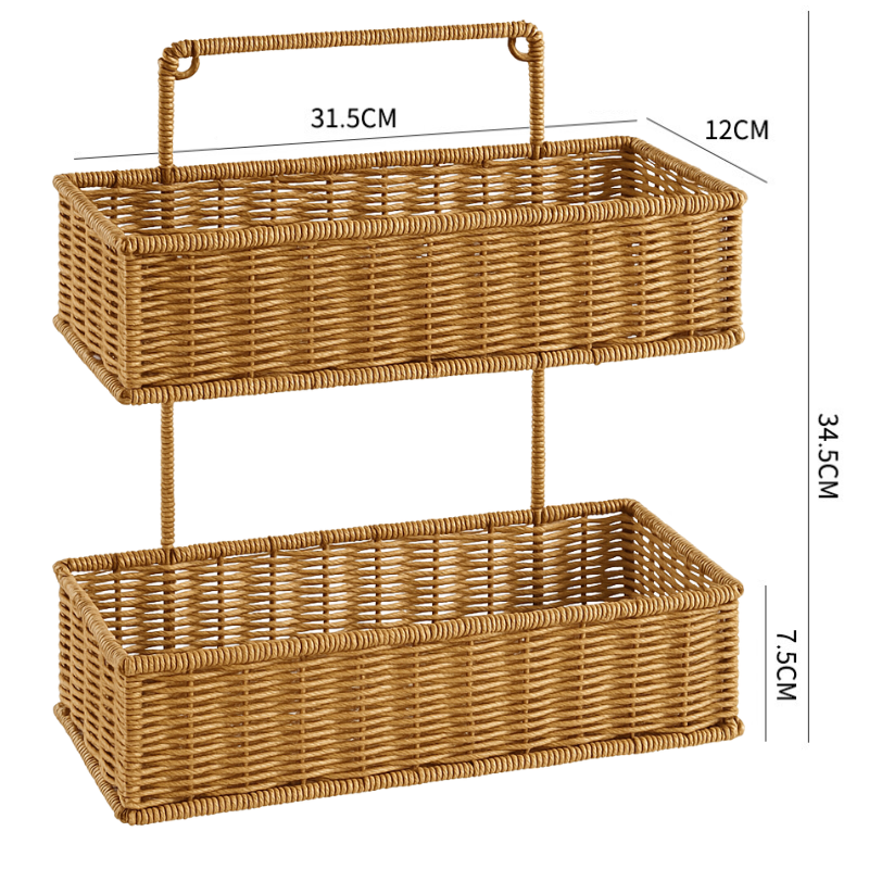 Fluffy Bow Charm Rattan Shelf Bundle