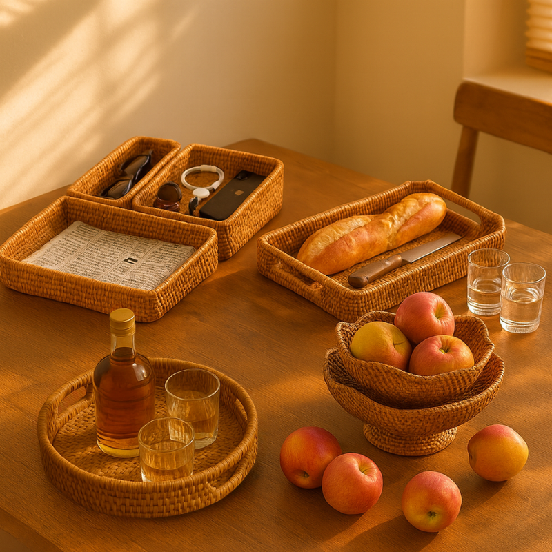 Multi-Use Handwoven Tray Set