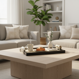 Rattan-Style Leather Tray