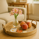 Rattan Round Serving Tray