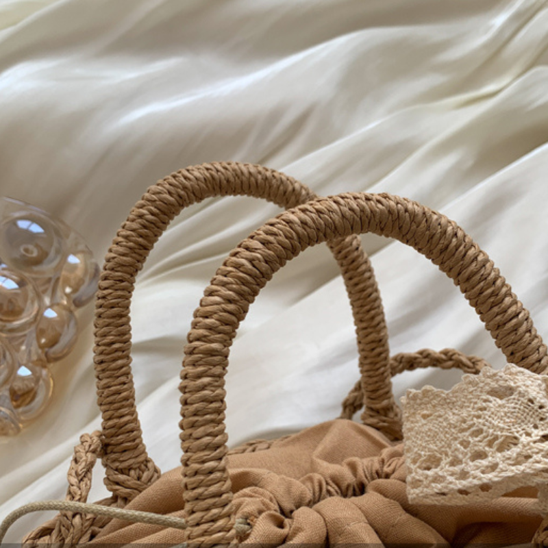 Woven Straw Beach Handbag