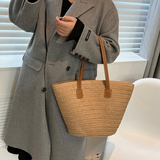 Large Woven Straw Shoulder Bag
