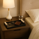 Rattan-Style Leather Tray