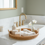 Rattan Round Serving Tray