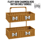 Fluffy Bow Charm Rattan Shelf Bundle