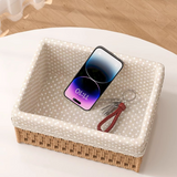Natural Rattan Organizer Basket