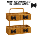 Fluffy Bow Charm Rattan Shelf Bundle