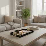 Rattan-Style Leather Tray