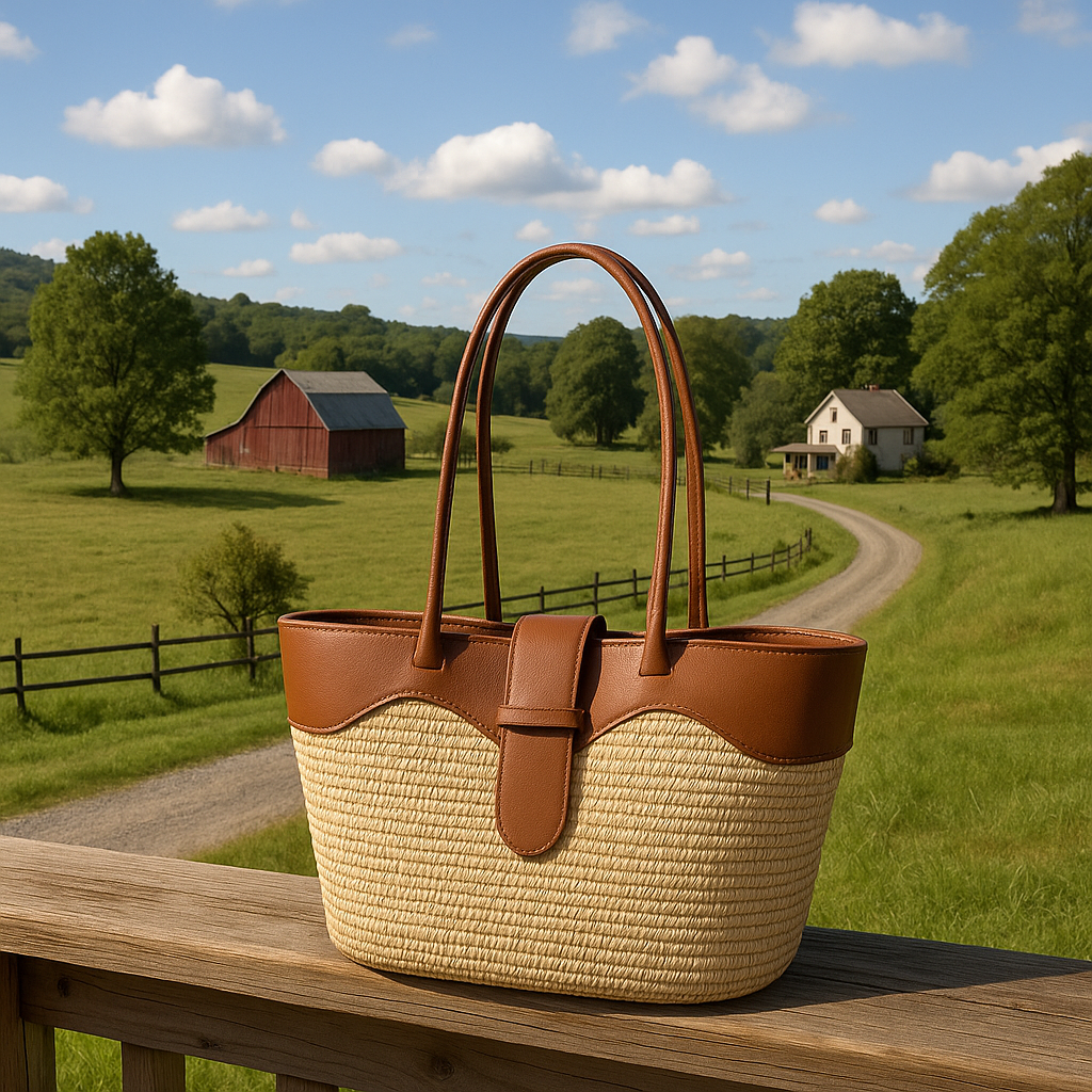 Woven Straw Shoulder Tote