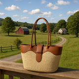 Woven Straw Shoulder Tote