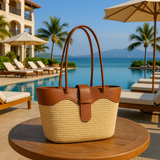 Woven Straw Shoulder Tote
