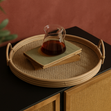 Rattan Round Serving Tray