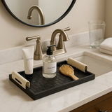 Rattan-Style Leather Tray