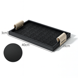 Rattan-Style Leather Tray