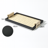Rattan-Style Leather Tray