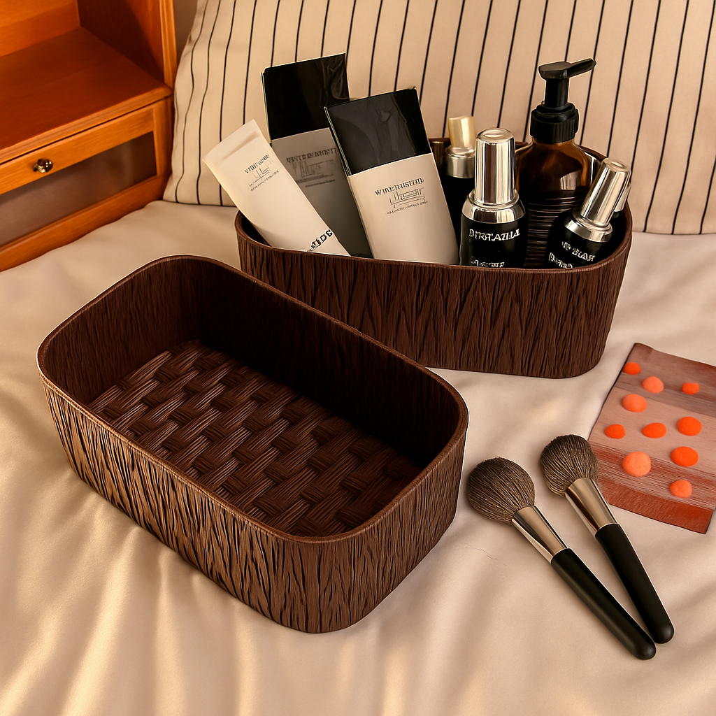 Braided Rattan-Style Organizer