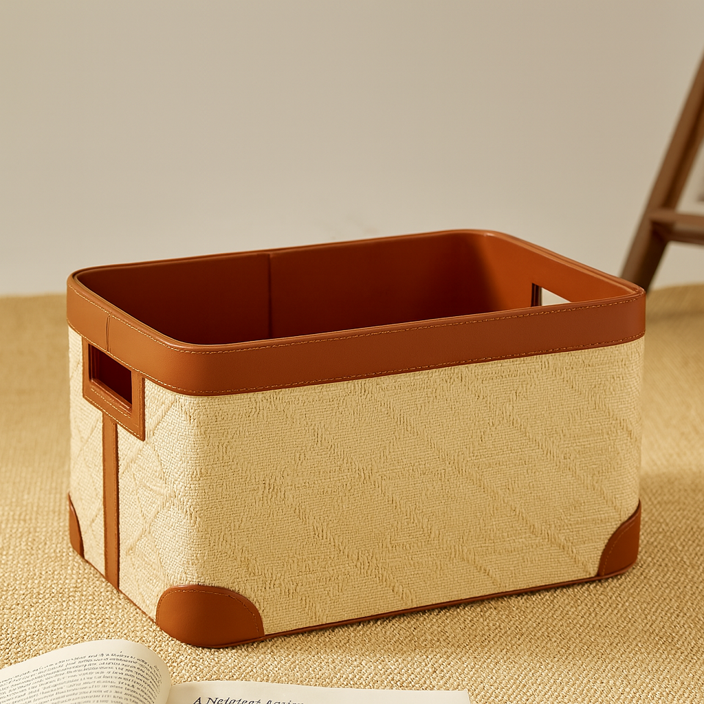 Rattan-Style Lidded Storage Box