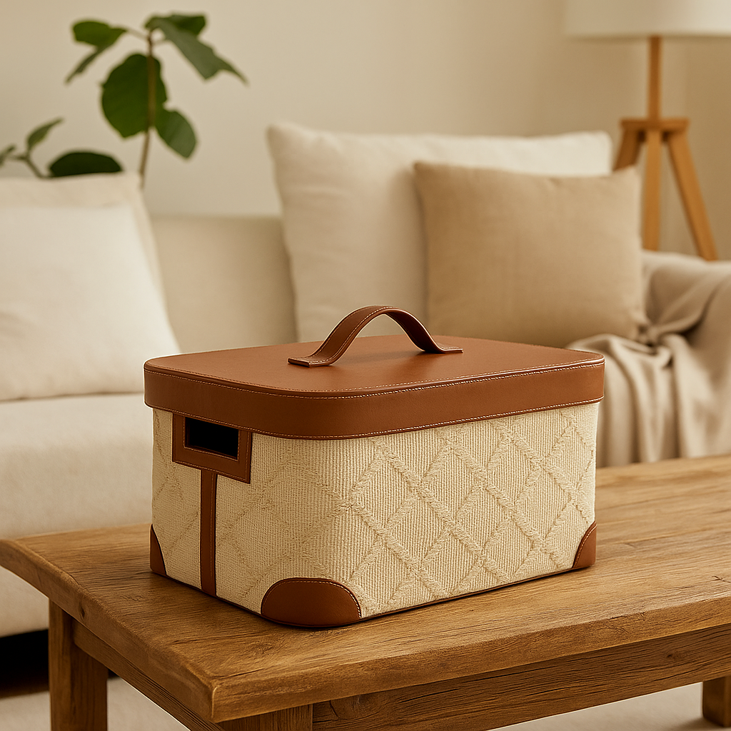 Rattan-Style Lidded Storage Box