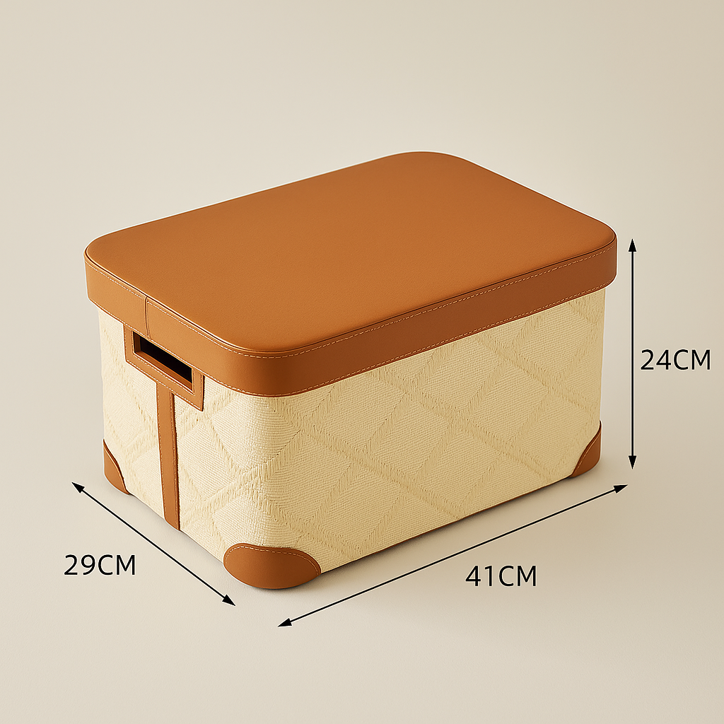 Rattan-Style Lidded Storage Box