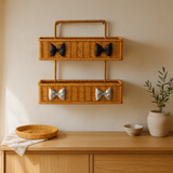 Fluffy Bow Charm Rattan Shelf Bundle