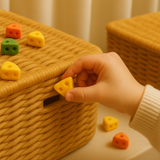 Cheese Charm Rattan Storage Basket Bundle