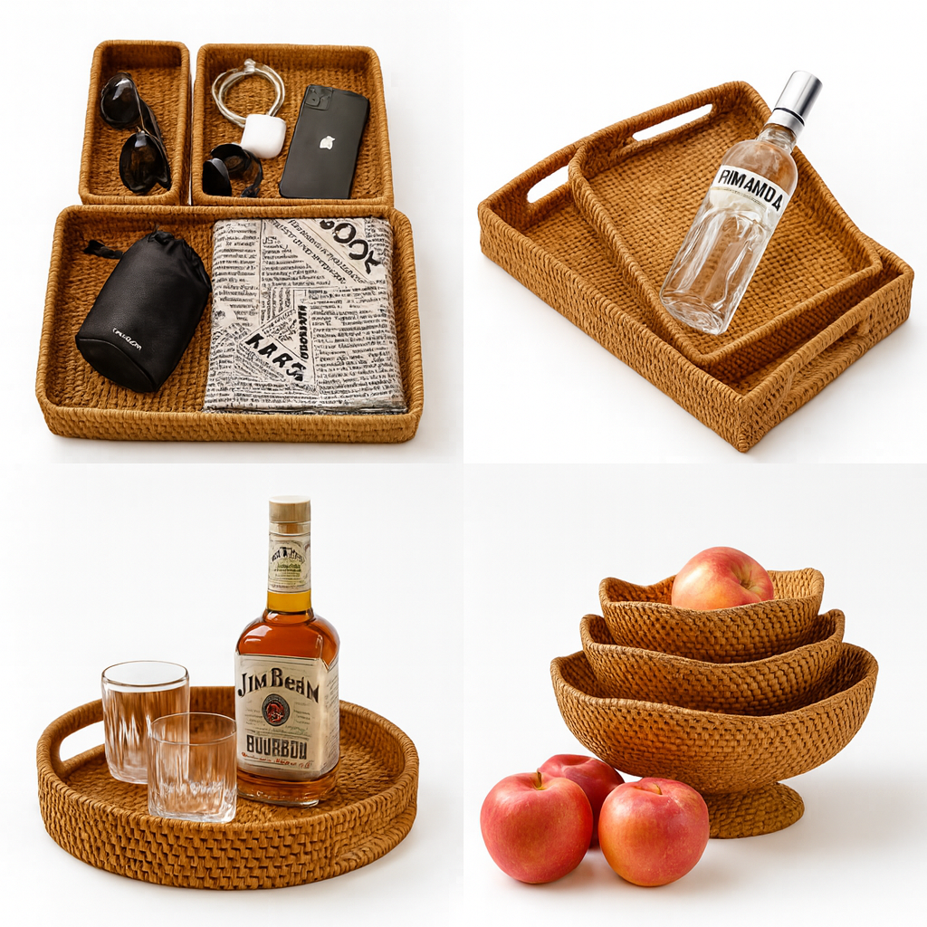 Multi-Use Handwoven Tray Set